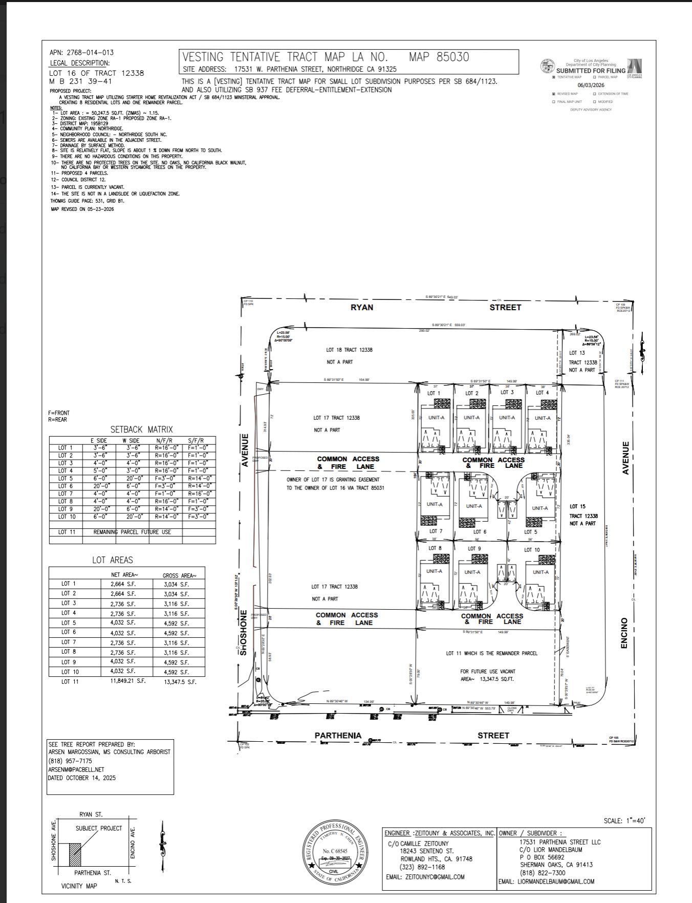 Official Revised Tract Map 85030