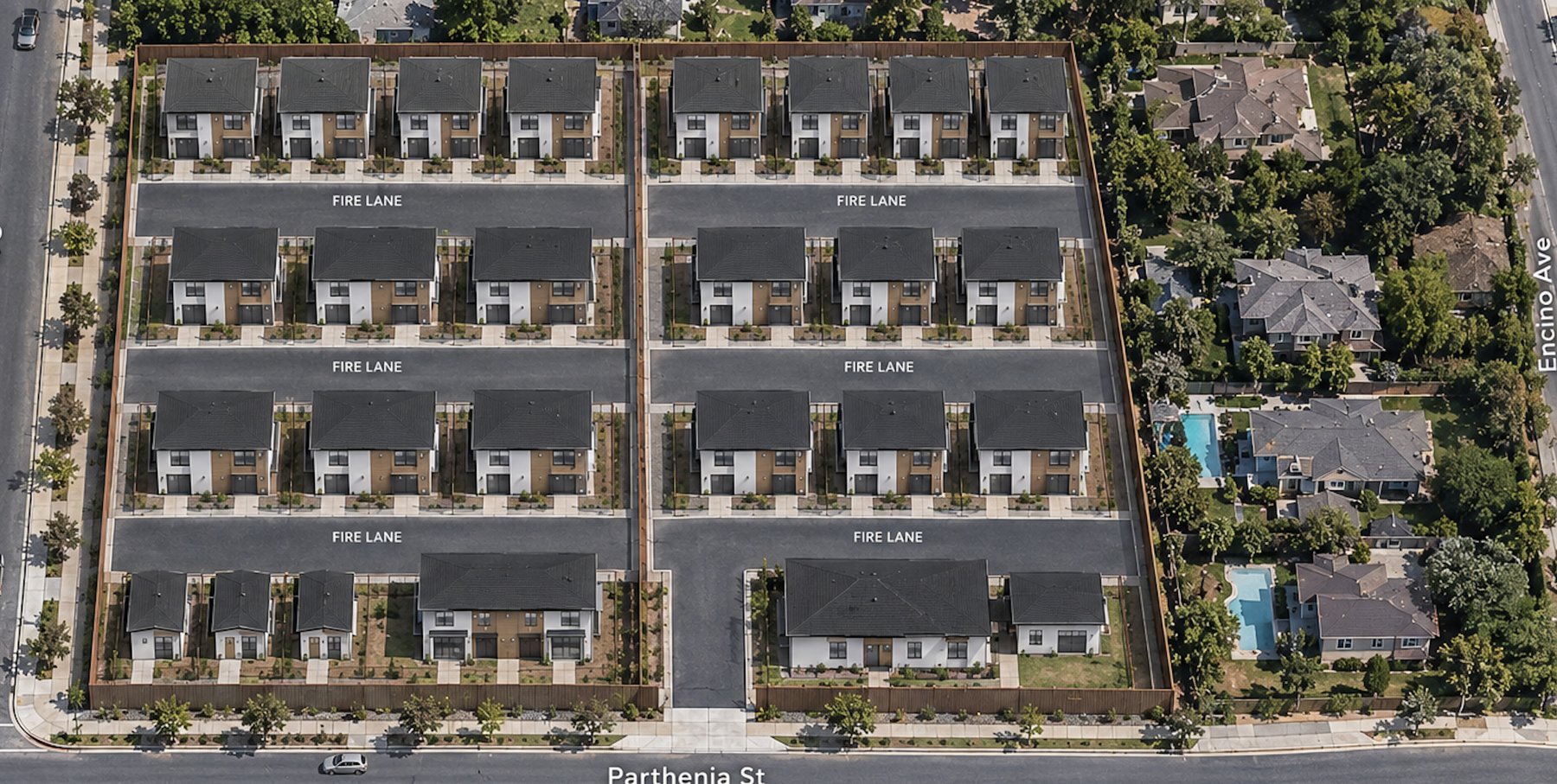 Rendering of the proposed development replacing the estate